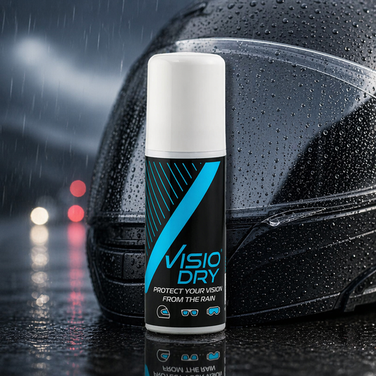 VisioDry 35ml anti-rain repellent spray in the rain with Motorcycle helmet