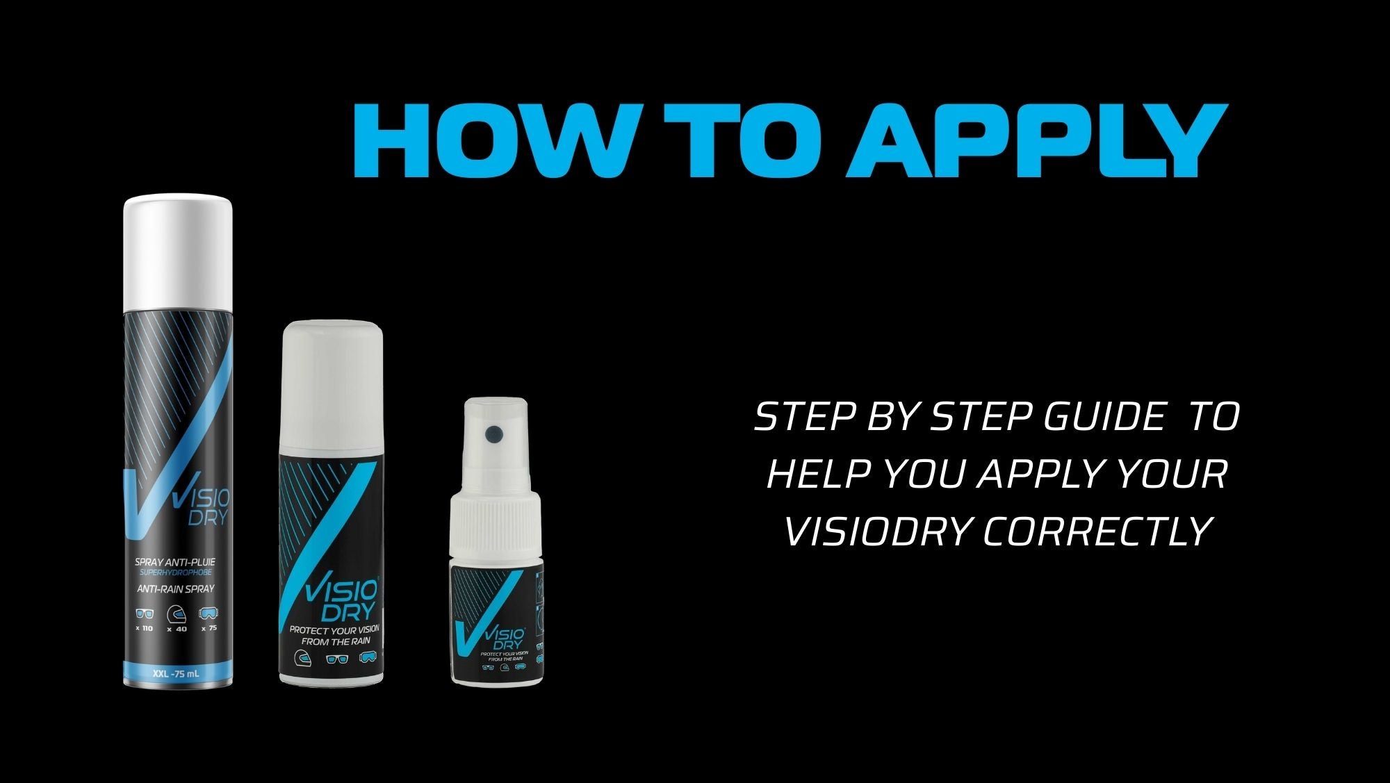 Load video: HOW TO APPLY VISIODRY ANTI RAIN SPRAY