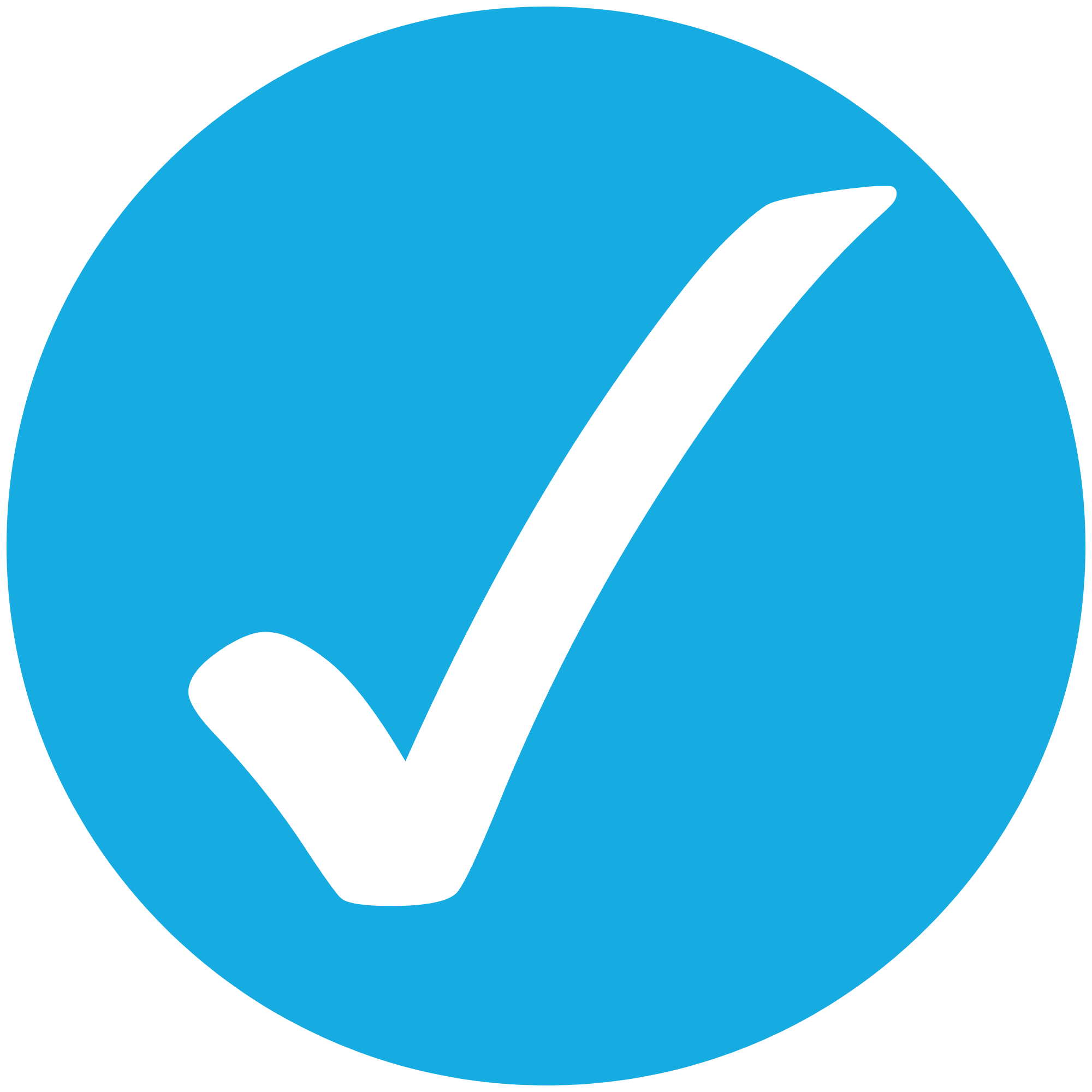 White check mark on a blue circle